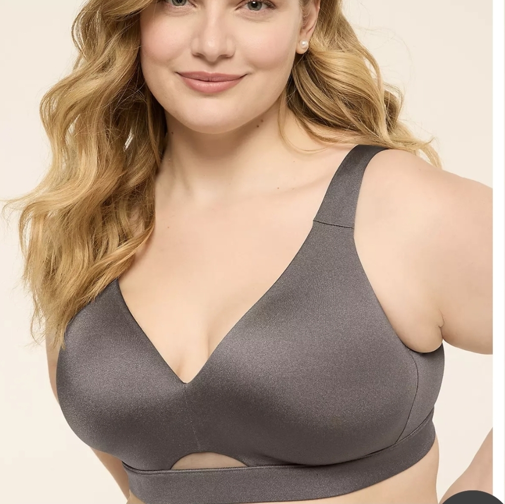 Cacique Comfort Bliss Lightly Lined No Wire Bra Gray Size 44DDD Lane Bryant